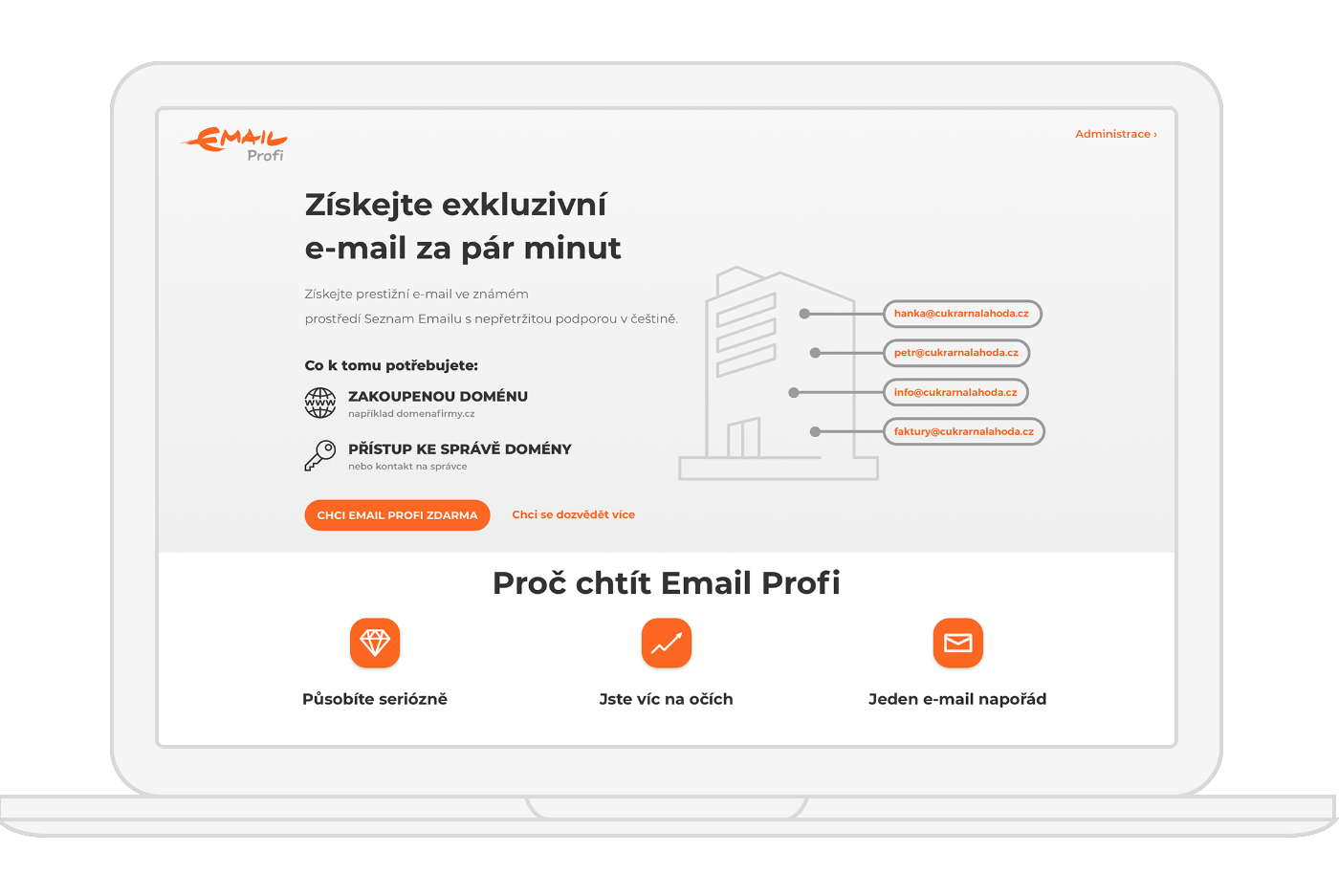 Ukazka emailu