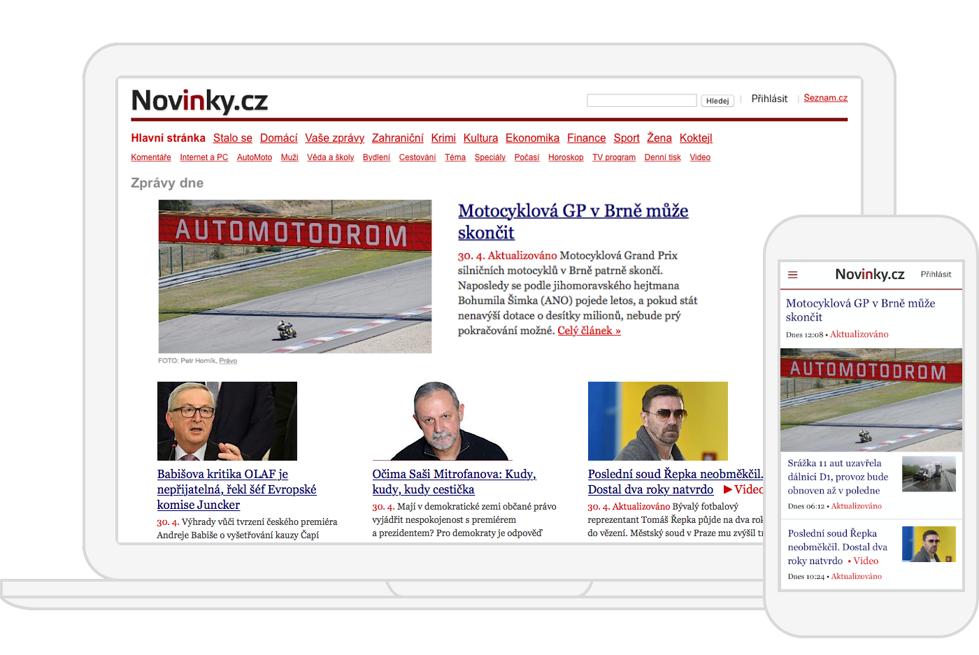 Example of Novinky.cz’s homepage