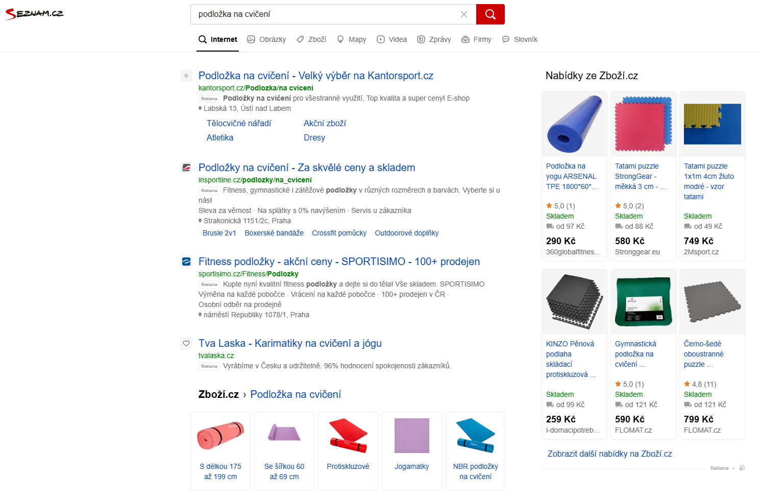 Textove reklamy a Seznam Nákupy