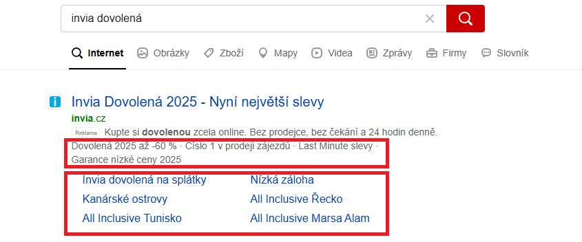 odkazy a popisky
